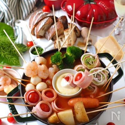 2倍楽しめる‼️トマト鍋🍅inチーズフォンデュ