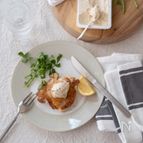 チキンソテー。レモンハーブクリームチーズ添え。