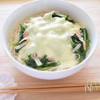 ほうれん草ベーコンチーズ素麺　お子様や冷え性の女性向けに♡