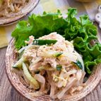 【鶏ささみともやしの胡麻ダレサラダ♫】レンチンでお手軽に◎