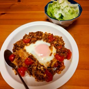まろみの作ってみた!投稿([腸活もできる！スパイシーとま玉そぼろ丼]ワンパンで簡単♪)