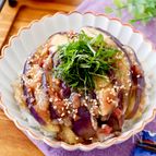 【なすの梅ポン酢丼】電子レンジだけで作れる！