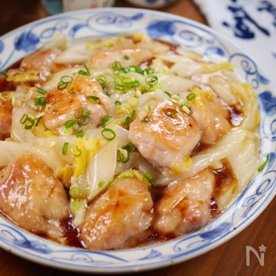 白菜消費✨鶏肉と白菜のとろとろ旨塩炒め☆ポン酢がけ☆😋☆