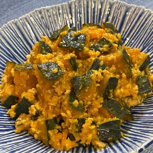楽ラク手抜キッチン🐶🐾の作ってみた!投稿(レンジで10分！【かぼちゃのそぼろ煮】甘辛味でご飯がすすむ♪)