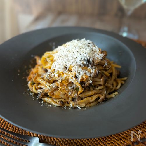 きのことツナのトマトパスタ