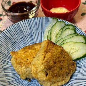 ともとらの作ってみた!投稿(【油揚げメンチカツ】キャベツたっぷり!衣いらずで簡単節約!)