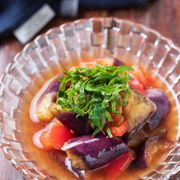なすとトマトのポン酢マリネ【#作り置き#レンジ#調味料3つ】