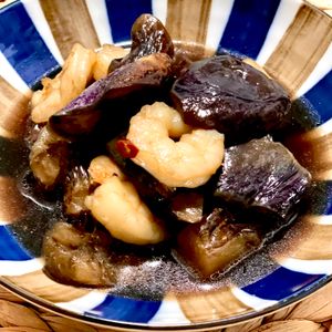 michuの作ってみた!投稿(安定の我が家のおばんざい「茄子と海老の煮物」)