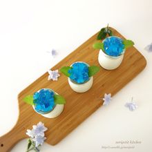混ぜて冷やして♡超簡単♡あじさいレアチーズ