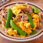 【豚肉とスナップエンドウの卵炒め】しゃきふわ♡春の三色炒め