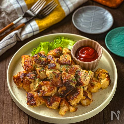 下味冷凍5分☆【漬けて焼くだけサイコロチキン】
