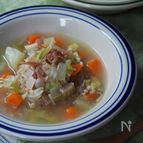 生ハムと野菜の具だくさんスープ