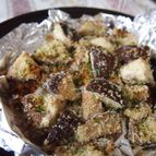 椎茸のパセリパン粉焼き