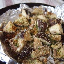 椎茸のパセリパン粉焼き