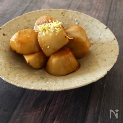 電子レンジで下ごしらえ。甘めの里芋煮っころがし。