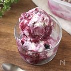 【フローズンヨーグルト】レンジブルーベリーソースで簡単