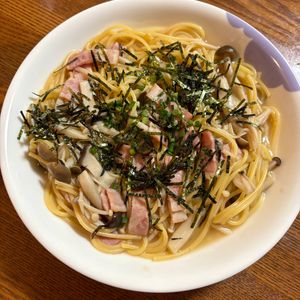 まさの作ってみた!投稿(ワンパンきのこの和風スープパスタ【時短・簡単・ランチ】)