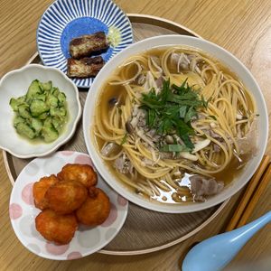 お腹空いたねこの作ってみた!投稿(【豚肉ときのこの和風スープパスタ】パスタ好きの夫が絶賛！)