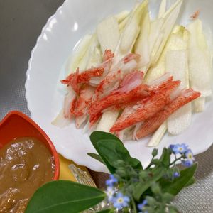 そら・ゆずの作ってみた!投稿(さっぱり！基本のレシピ「うどの酢みそ和え」)