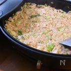 納豆×明太子！米粉でつくるとろ〜りもんじゃ