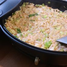 納豆×明太子！米粉でつくるとろ〜りもんじゃ