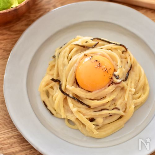［まろやかな旨みの豆乳カルボナーラ風］レンジで簡単♪
