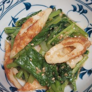 あきぷぅの作ってみた!投稿(小松菜ちくわのごま味噌ソテー【#お弁当 #作り置き #簡単】)