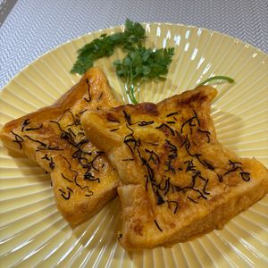 楽ラク手抜キッチン🐶🐾の作ってみた!投稿(塩昆布の甘じょっぱフレンチトースト)
