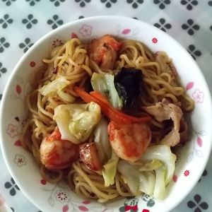 とまっちょ嫁の作ってみた!投稿(【上海風焼きそば】ぷりぷり海老の絶品焼きそば♡やみつきな味◎)