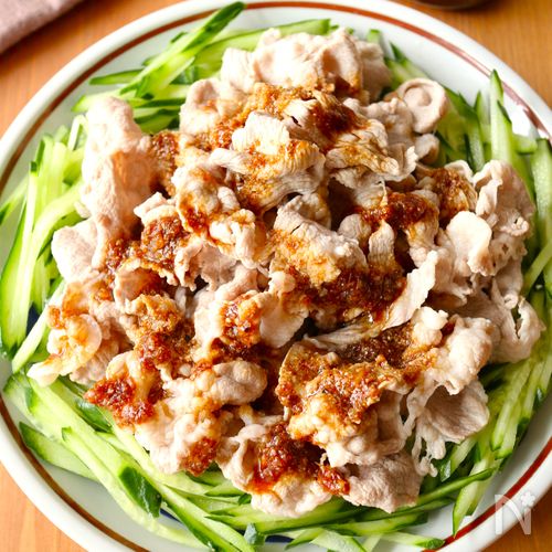 レンジで5分！【中華風胡麻ダレ豚しゃぶ×きゅうり】