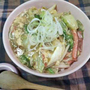 M＊Pの作ってみた!投稿(【白菜とカニカマのとろ～り卵のあんかけ丼】ひとりランチにも！)
