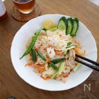 残り物のそうめんとシーフードミックスでつくるパッタイ
