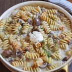 パスタを使ってワンパン完結【ビーフストロガノフ】