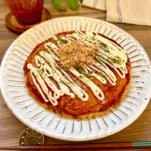 のりのり🐾🎀🤍の作ってみた!投稿(【食べごたえ抜群！豚もやしとはんぺんチーズのお好み焼き】)