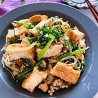 しっかりかさ増し糖質低め
厚揚げと鶏ひき肉のオイスター炒め