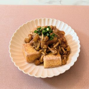 𝔂𝓾𝓶𝓲🍓の作ってみた!投稿(ワンパン10分！カリもちっ♪【厚揚げのなめこおろしがけ】)
