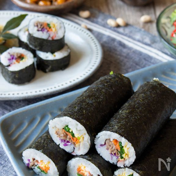 甘辛牛肉＆お野菜たっぷりのカラフル巻き寿司・恵方巻き