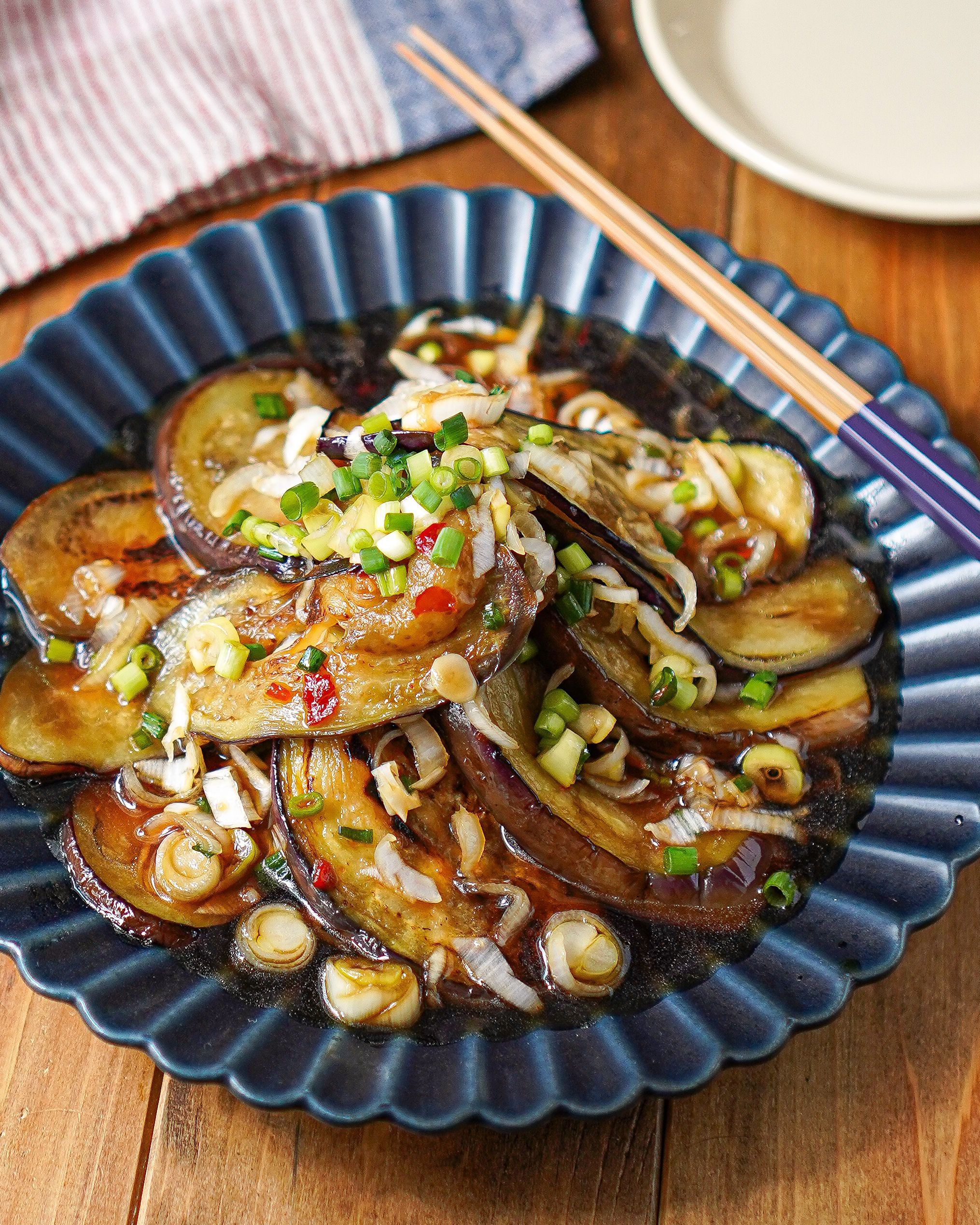 冷やし焼きなすのねぎまみれ