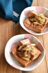【厚揚げとネギのオイスターソース煮】ごはんもお酒も進む！