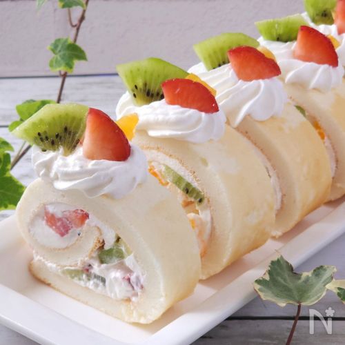 米粉の白いロールケーキ