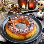 大人ハロウィン！カラメルソースたっぷりパンプキンチーズケーキ