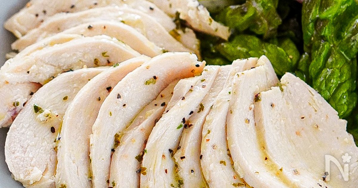 レンチン4分で驚きの柔らかさ！自家製ハーブサラダチキン