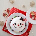 ホットケーキで作れる♪スノーマンドームケーキ