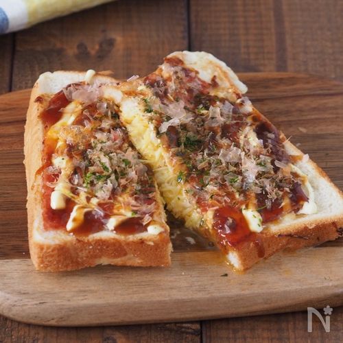 【お好み焼き風トースト】一口食べたら子どもも大人もやみつき♪