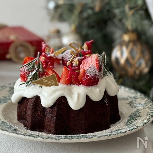 レンジで5分！簡単【クグロフ】クリスマスケーキ