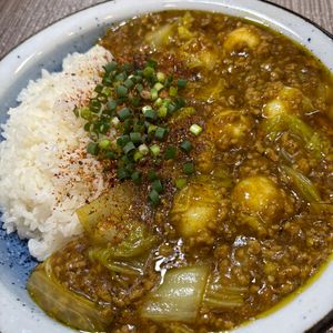 楽ラク手抜キッチン🐶🐾の作ってみた!投稿(【豚ひき肉と白菜の麺つゆカレー丼】困った時のお助けレシピ！)