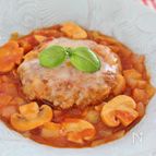 レンコン入り、トマト煮込みバーグ