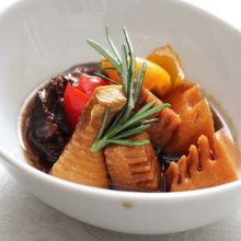 たけのこと牛すじのバルサミコ煮