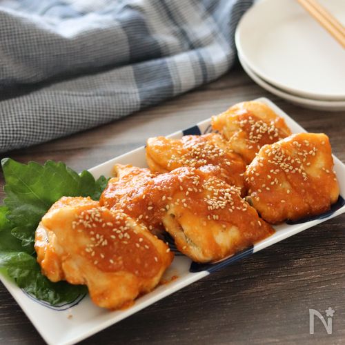 【ささみの大葉サンド甘辛味噌だれ】ご飯に合うヘルシーおかず♪