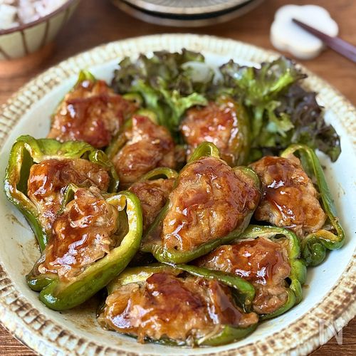 満足おかず!焼肉のたれで♪ピーマンの豚こま詰め